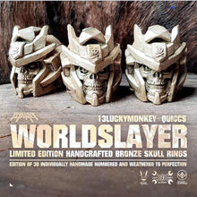 Load image into Gallery viewer, WORLDSLAYER BRONZE SKULL RING BY 13LUCKYMONKEY X QUICCS