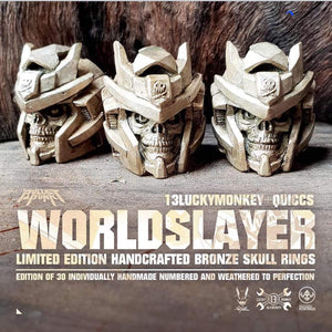 WORLDSLAYER BRONZE SKULL RING BY 13LUCKYMONKEY X QUICCS